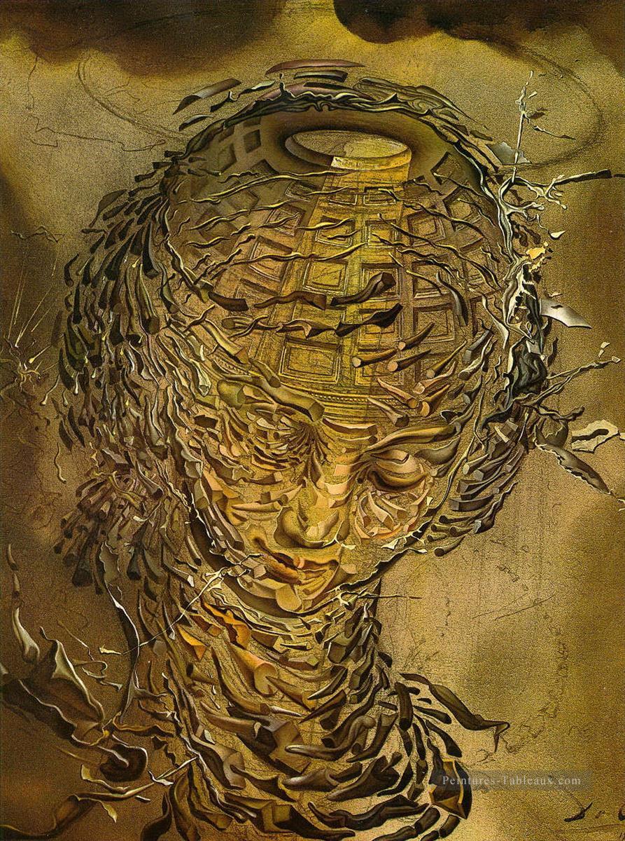 ラファエレのような頭が爆発するサルバドール・ダリ油絵